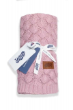 Pletená bavlnená deka do kočíka púdrovo ružová