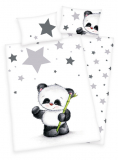 Obliečky do postieľky flanelové Panda 