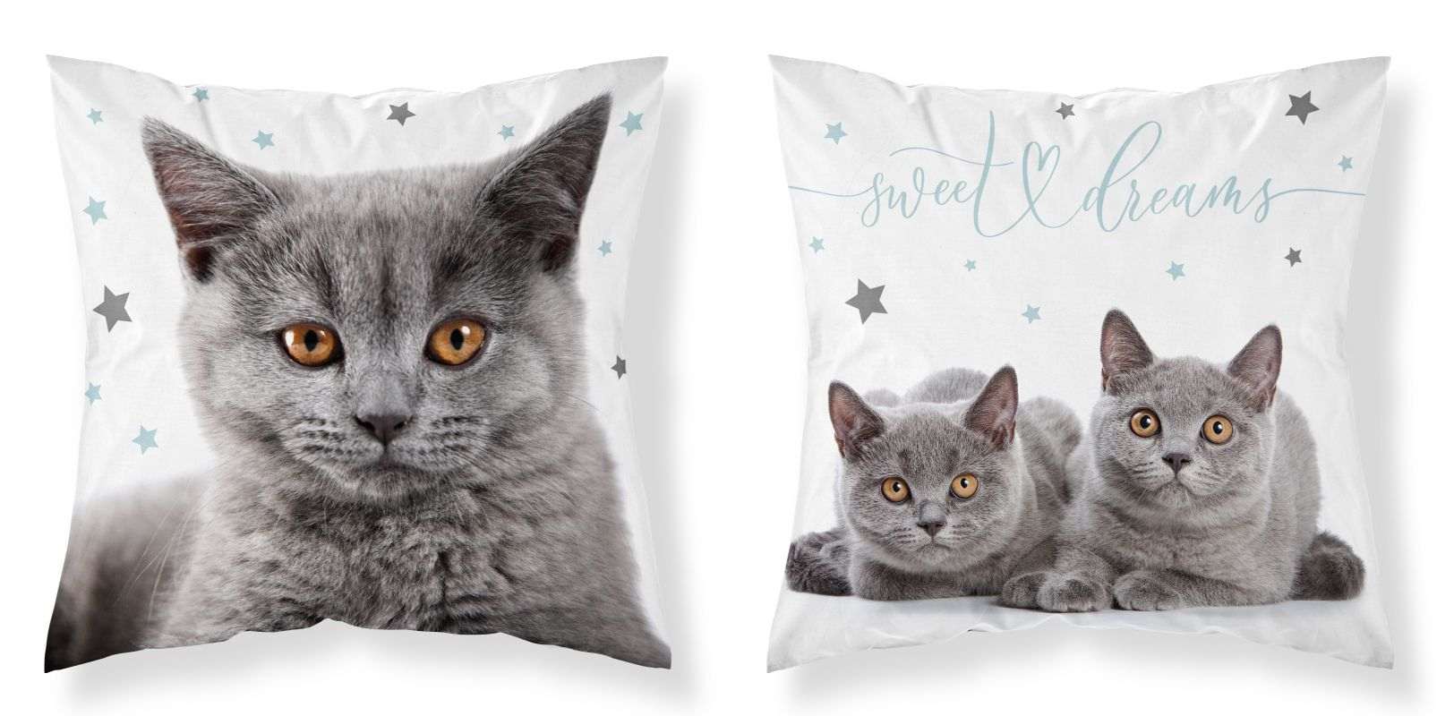 Obliečka na vankúšik Mačka grey 