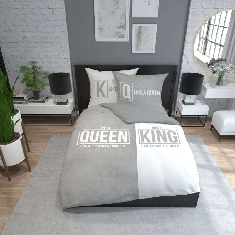 Francúzske obliečky Queen King grey 220/200 cm