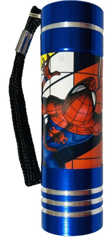 Detská hliníková LED baterka Spiderman blue
