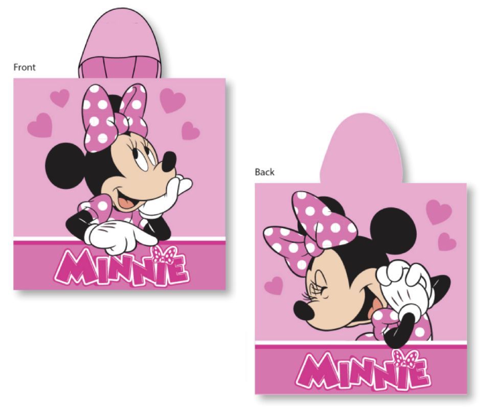 Plážové pončo Minnie srdiečka 