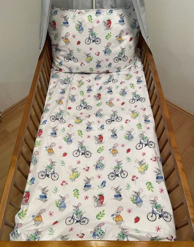 Obliečky do postieľky Veselé myšky