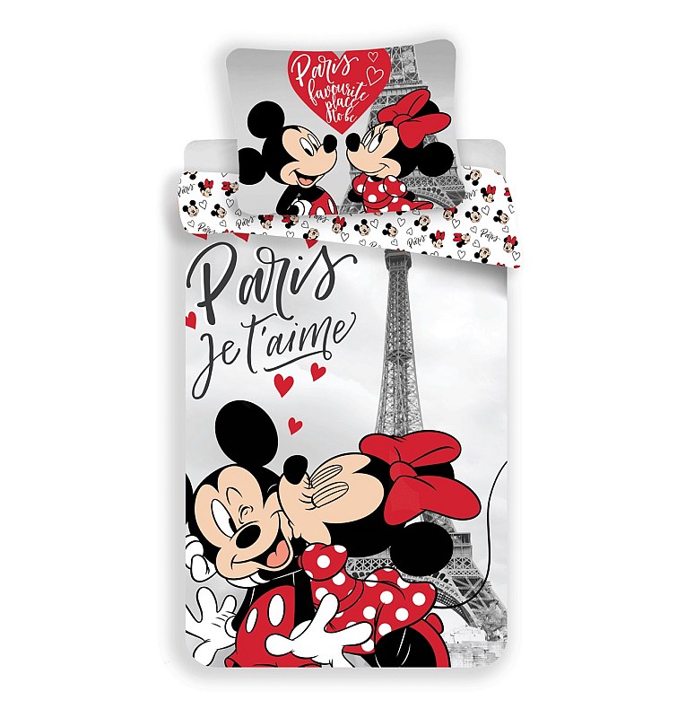 Obliečky Mickey a Minnie Paríž Eiffelova veža