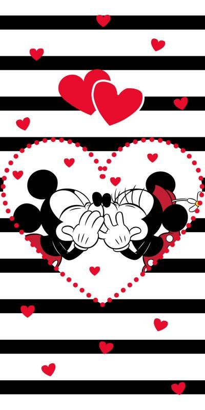 Osuška Mickey Minnie stripes  