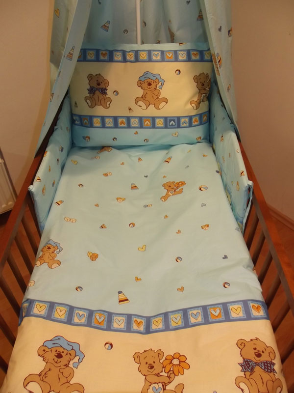 Obliečky do postieľky medvedík modrá