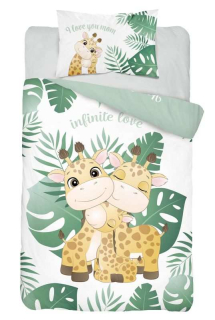 Obliečky do postieľky Žirafy baby green