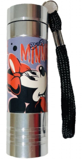 Detská hliníková LED baterka Minnie strieborná
