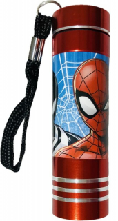 Detská hliníková LED baterka Spiderman red
