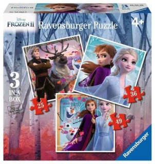 Puzzle Ľadové kráľovstvo 2 Mágia 3v1 - 25,36,49 dielikov
