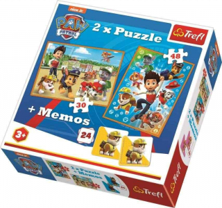 Puzzle Veselá Patrola 3v1 30 + 48 dielikov + pexeso