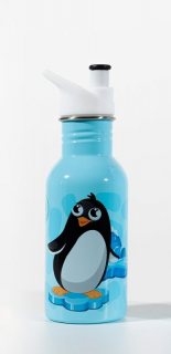 Detská nerezová fľaša na pitie Tučniak 500 ml