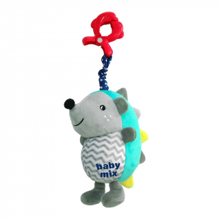 Detská plyšová hračka s hracím strojčekom Baby Mix Ježek modro-šedý 