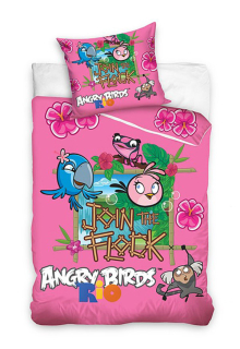 Obliečky Angry Birds Rio ružová
